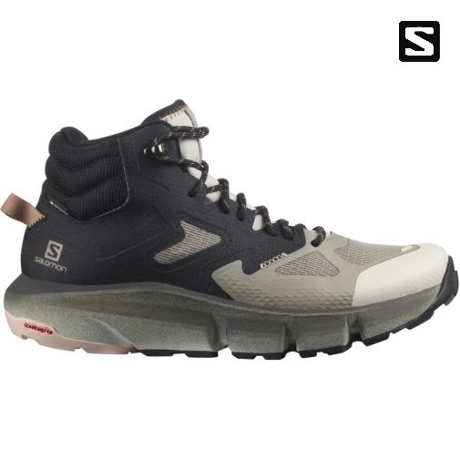 Black / Khaki Salomon Predict Hike Mid GTX Women's Hiking Boots | PH 73249G